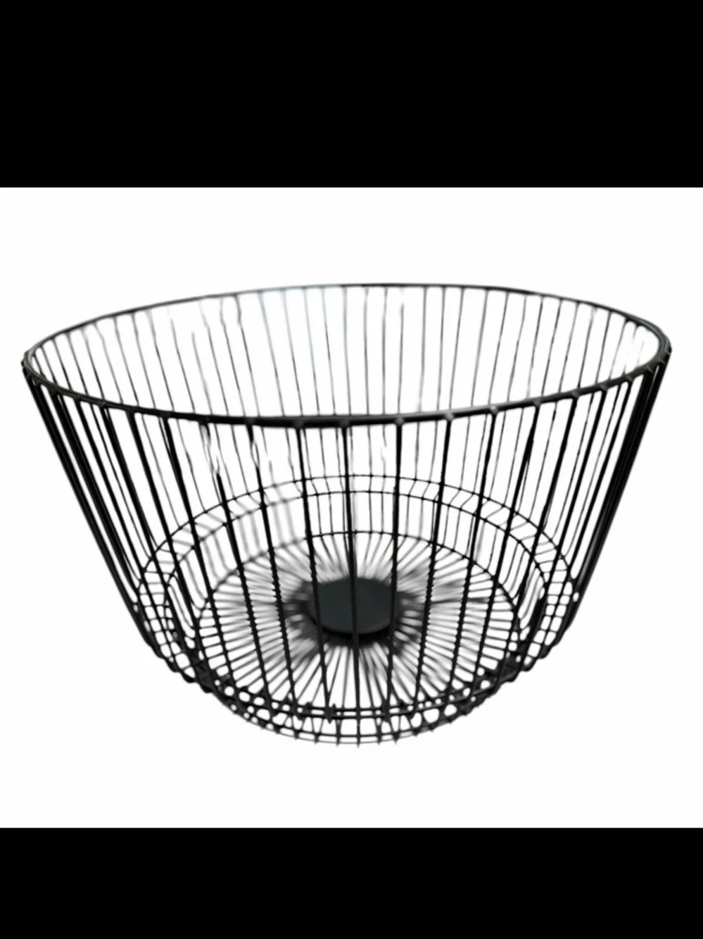 Threshold Metal Round Wire Storage Basket with Black Iron Finish- 18”x11”